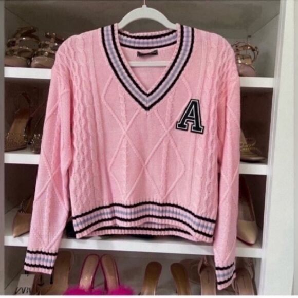 New Pink Striped Pattern Sweater size Small - Picture 13 of 15